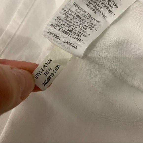 J. Crew Top Large Embroidered Blue White Short Sleeve - Picture 7 of 7